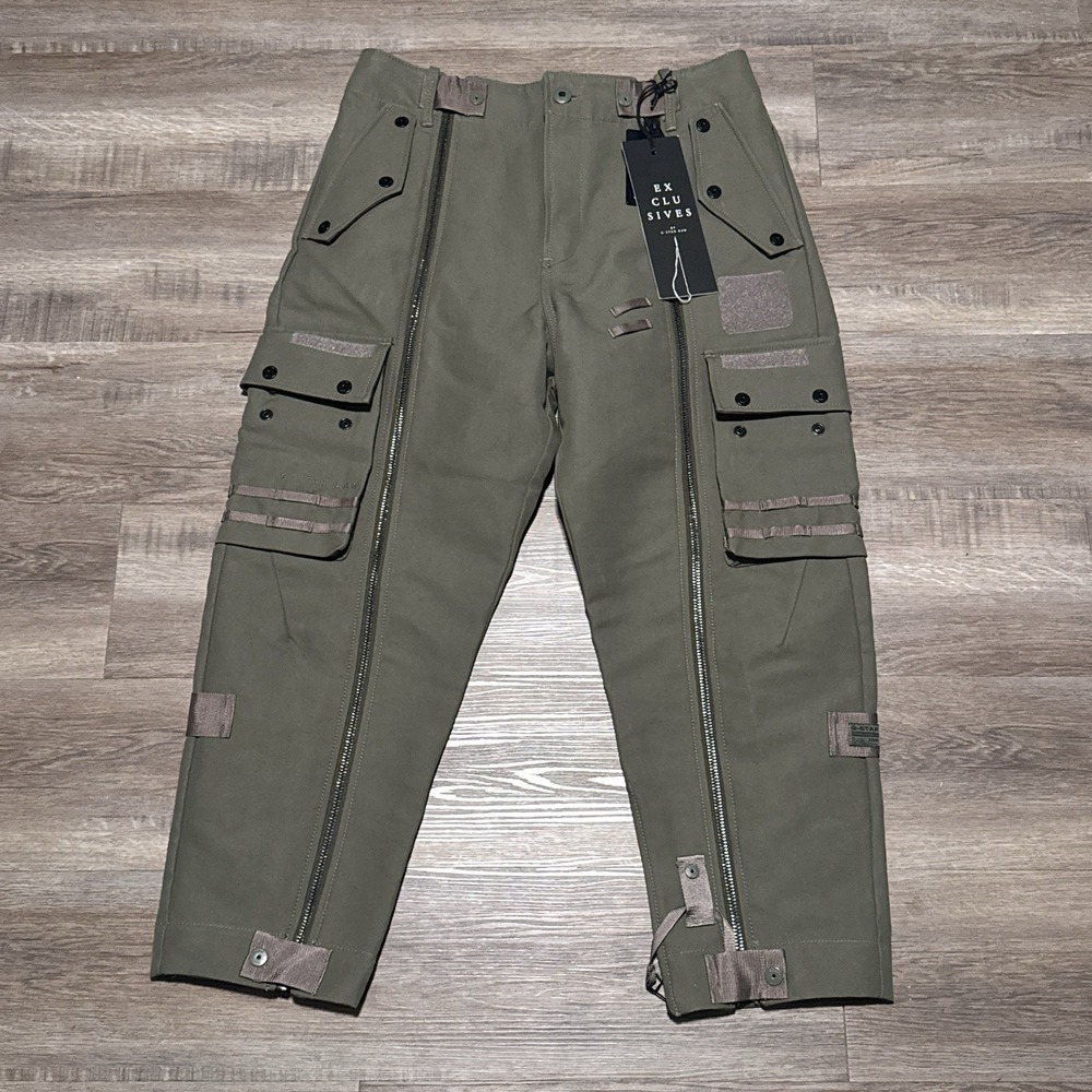 G Star Raw E Photographer Cargo Pants Olive Field Canvas Military Mens 32x30 NWT